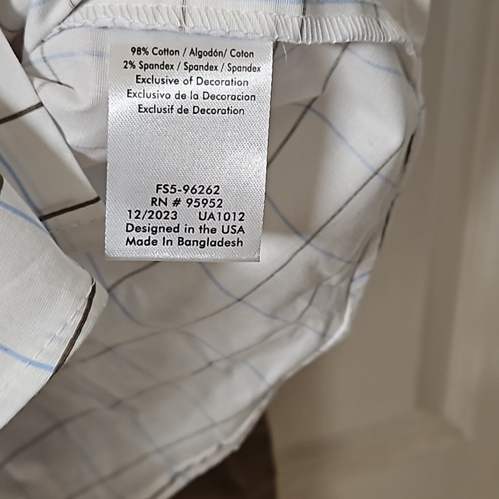 Freestyle 2 Piece Set White Button Down Blue Brown Stripe Sleeve Brown Cargo 5 - Picture 11 of 13